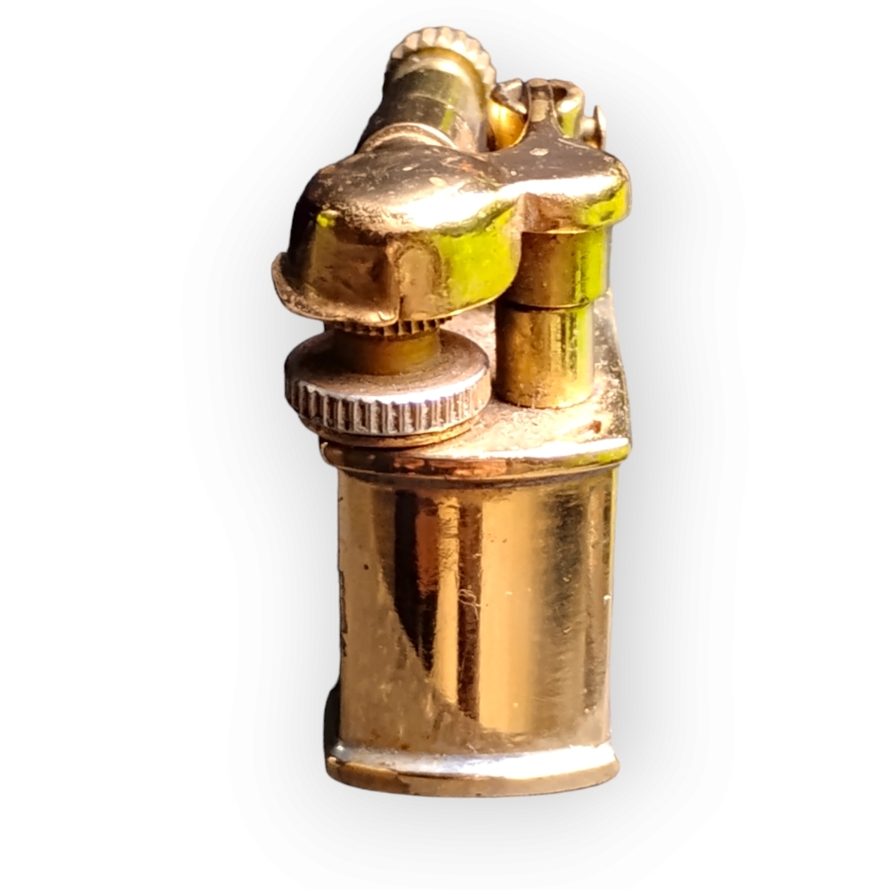 Vintage Golden Wheel Vintage Brass Mini Lighter - Picture 3 of 7